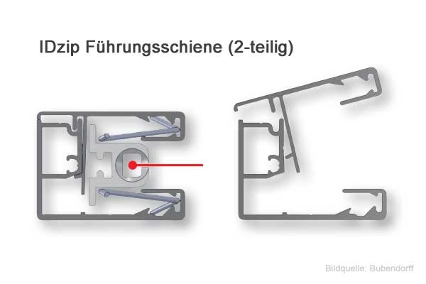 Abb.: idzip-markise-fuehrung-zweiteilig.webp